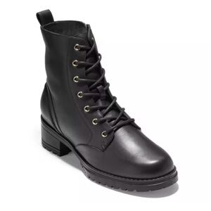 Cole Haan Women's Dark Leather Combat Boots